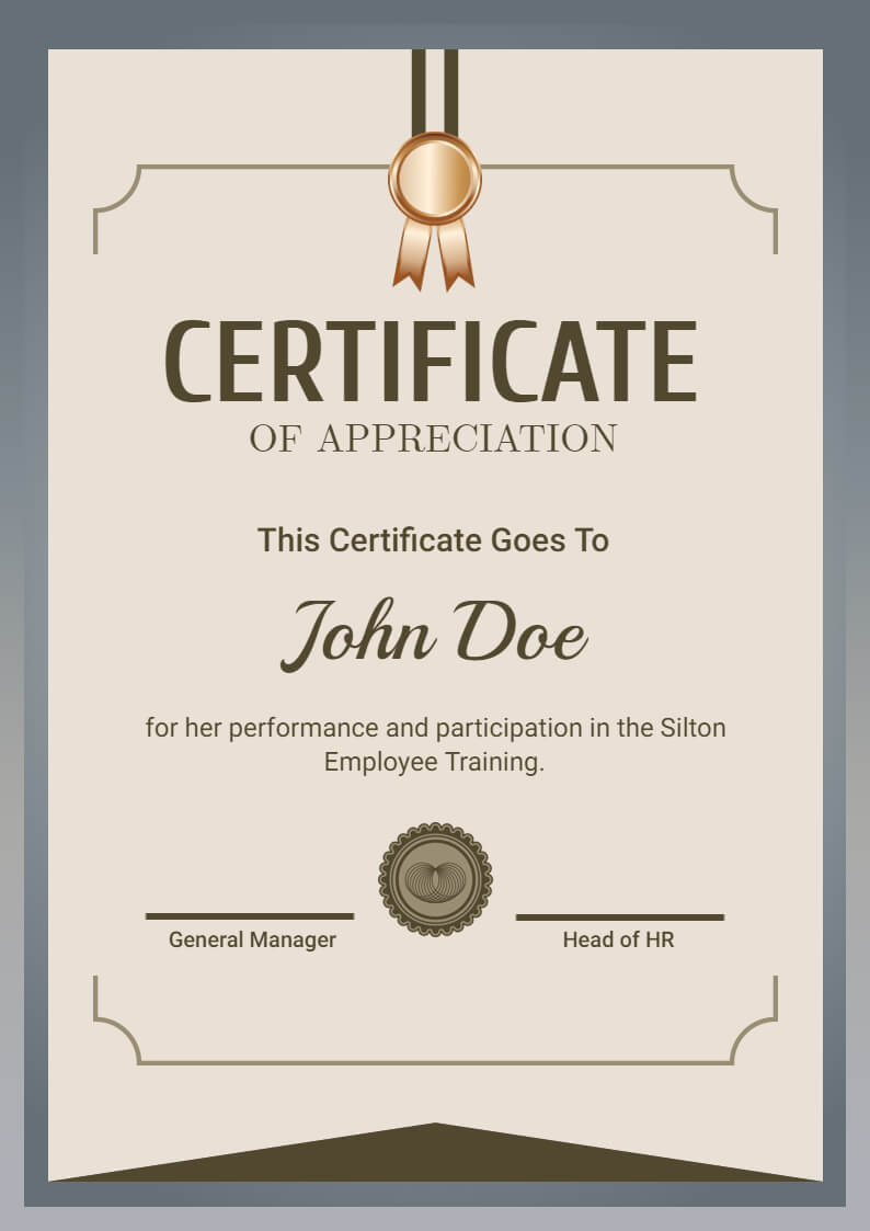 Appreciation Certificate template